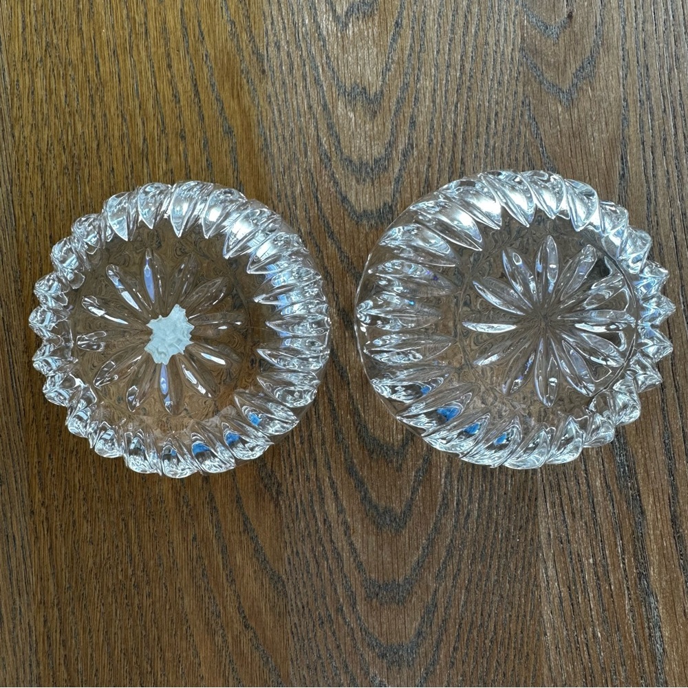Zajecar Lead Crystal Trinket Votive Decorative Bowl Candy Dish Pair Vintage - Picture 3 of 11